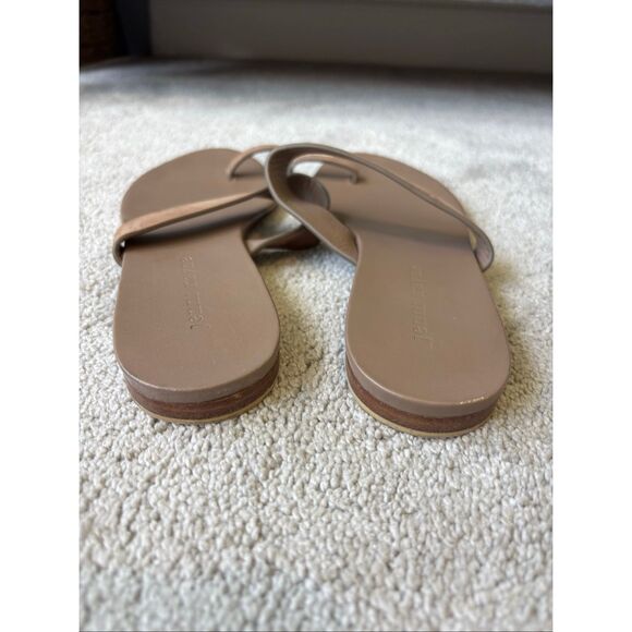 Jenni Kayne Oiled Leather Strap Sandals Toe Post Flats in Tan Women's 38 US 7.5, - Picture 8 of 9